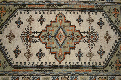 Oushak Runner 3.1x2.2 ft Handwoven Turkish Runner Vintage Runner Floor Rug R27