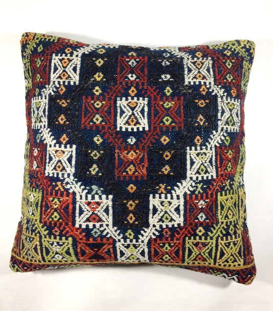 20x20 Kilim Pillow Cover Handmade Vintage Oushak Kilim Cushion Cover 259