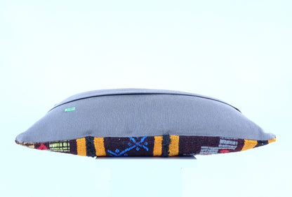 Kilim Pillow Cover 12x20 Handmade Turkish Rug Boho Ethnic Lumbar Cushion 1899