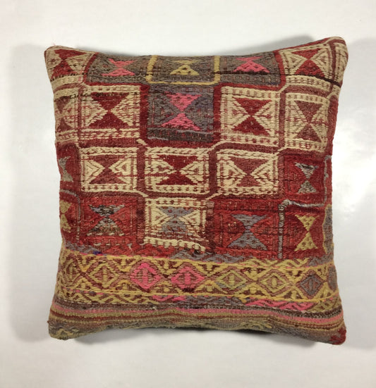 18"x18" Kilim Pillow Cover  Handmade Turkish Vintage Cushion Tribal Lumbar 661