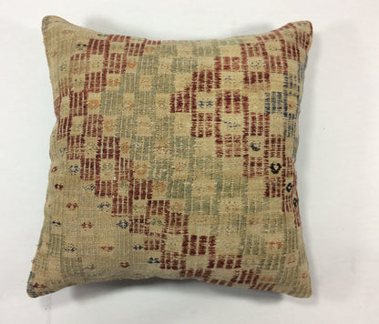 18"x18" Kilim Pillow Cover  Handmade Turkish Vintage Cushion Tribal Lumbar 1280