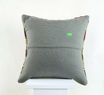 14x14 Kilim Cushion Cover Turkish Ottoman Boho Rustic Throw Pillow Case A1282