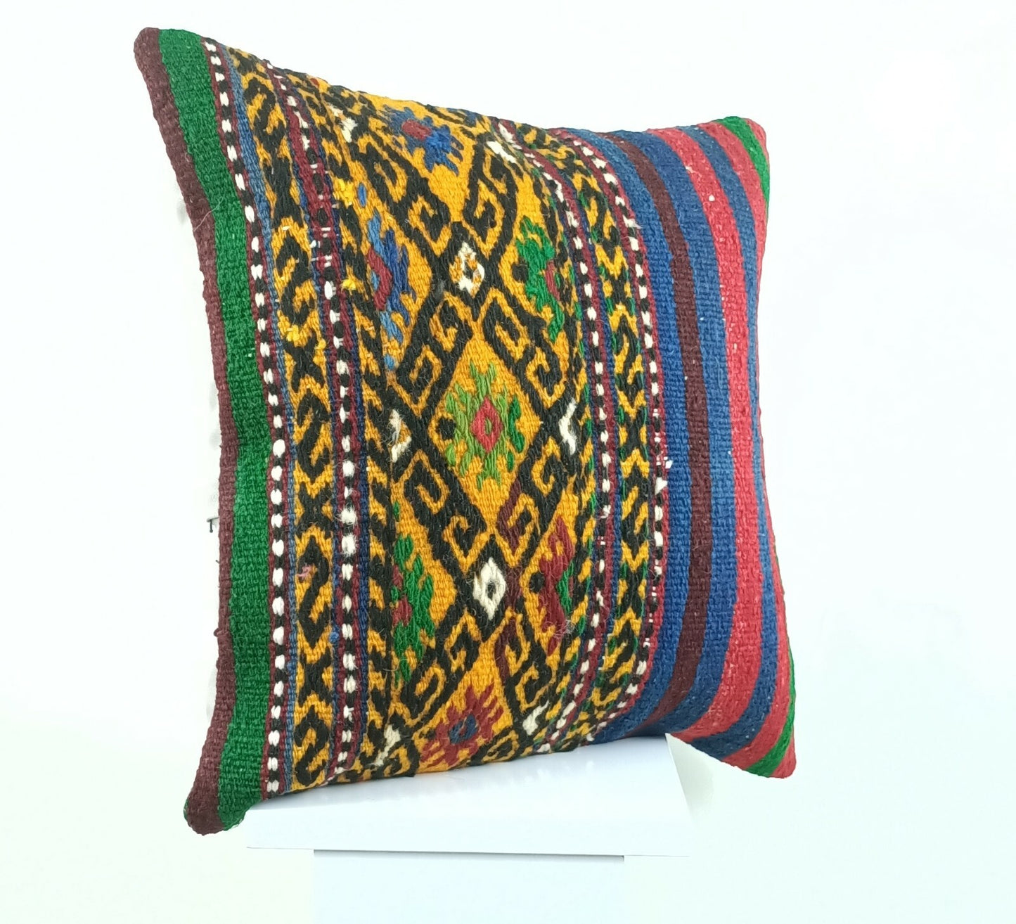 Kilim Pillow Cover 16x16 Oriental Traditional Handmade Bohemian Cushion A1133