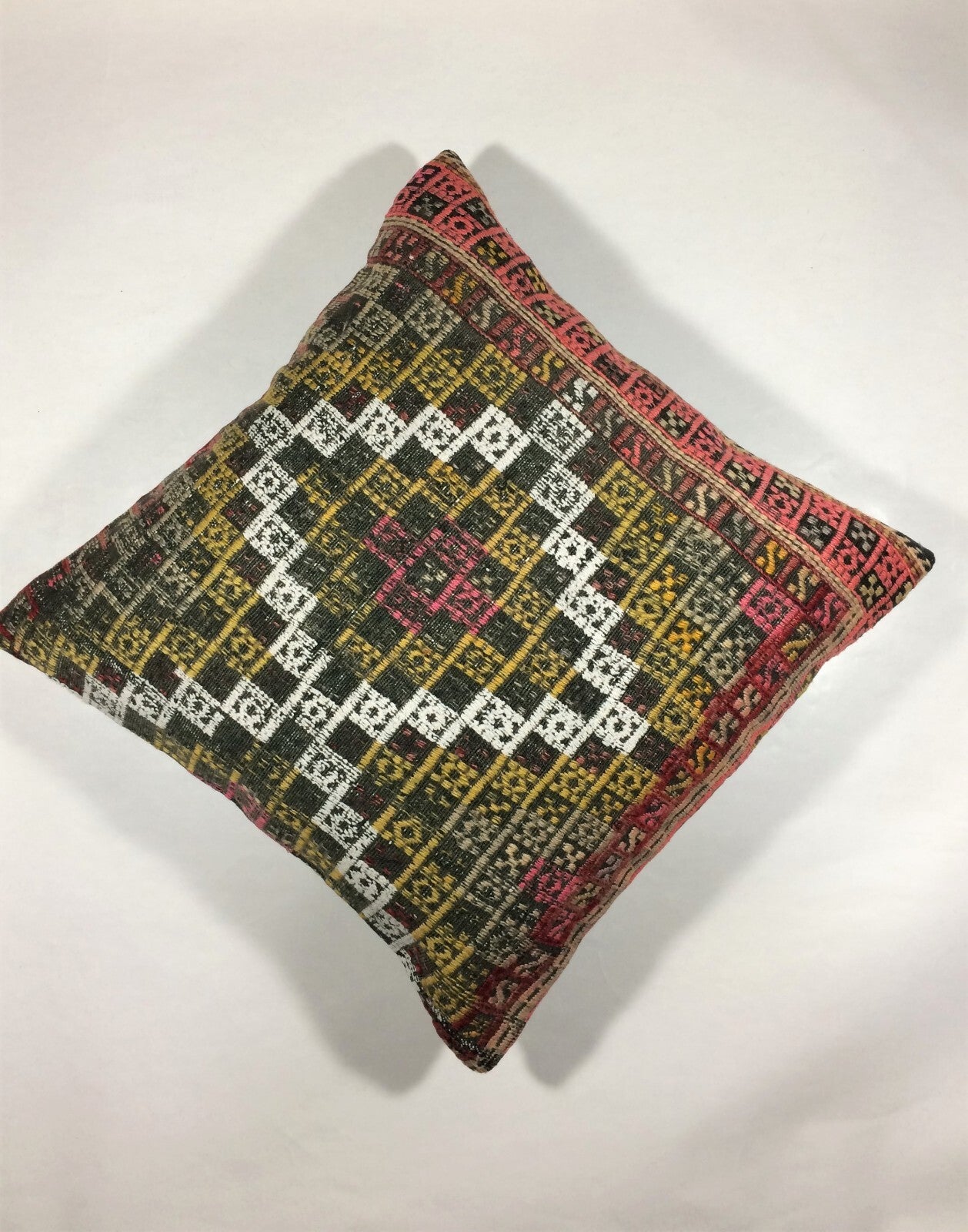 18"x18" Kilim Pillow Cover  Handmade Turkish Vintage Cushion Tribal Lumbar 680