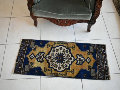  Oushak Runner 3.3x1.3 ft Vintage Turkish Runner Floor Runner Faded Runner Y22