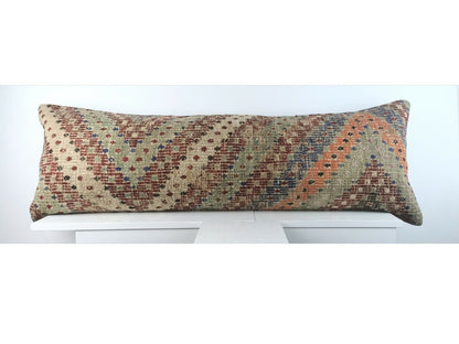 Extra Large Kilim Pillow Cover 16x48 Handmade Boho Ethnic Oriental Lumbar A1564