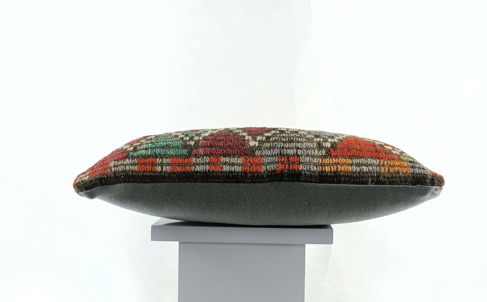 Anatolian Traditional Kilim Lumbar Pillow 8x16 Handmade Tribal Throw Pillow E755