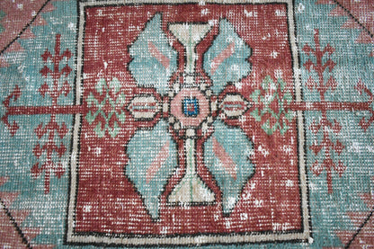 Turkish Runner 2.6x1.4 ft Runner Vintage Oushak Runner Small Faded Runner Y12