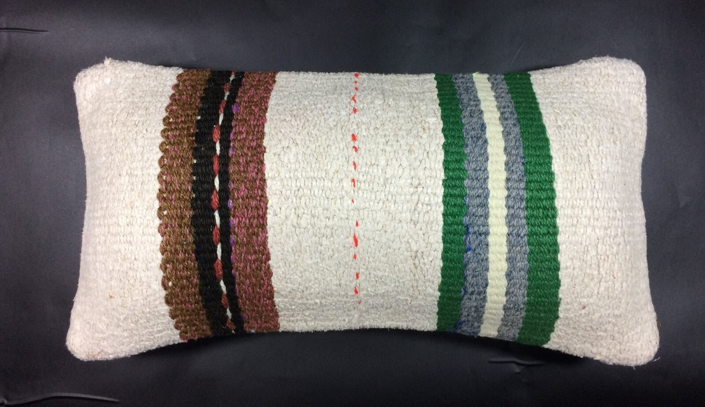 Turkish Cushion Cover 8"x16" Handmade Vintage Boho Ethnic Throw Pillow Case 1459