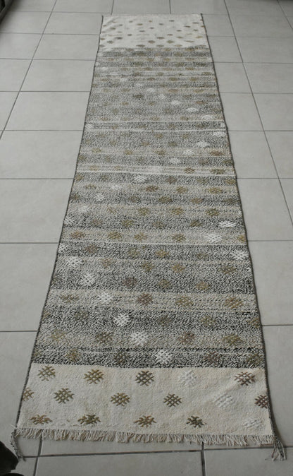 Oushak Runner 10.7x2.3 ft Handwoven Turkish Runner Vintage Runner Floor Rug R24