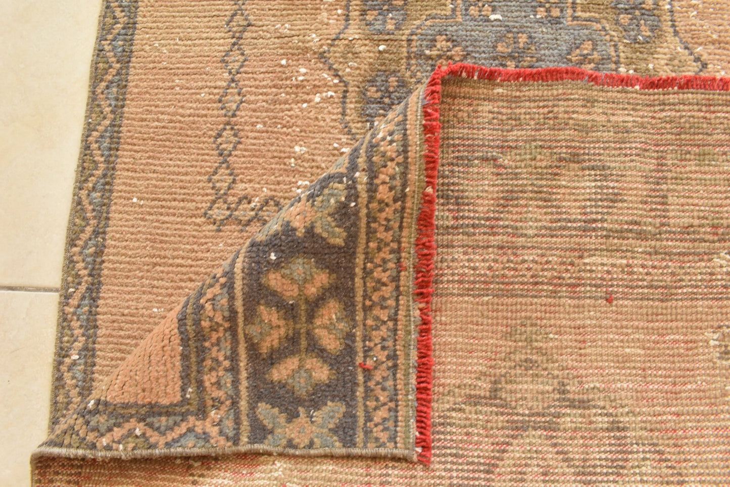 Vintage Oushak Rug 3.3 x 11.4 ft Handwoven Traditional Long Carpet Runner C42