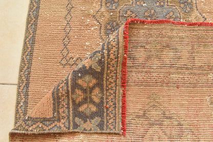 Vintage Oushak Rug 3.3 x 11.4 ft Handwoven Traditional Long Carpet Runner C42