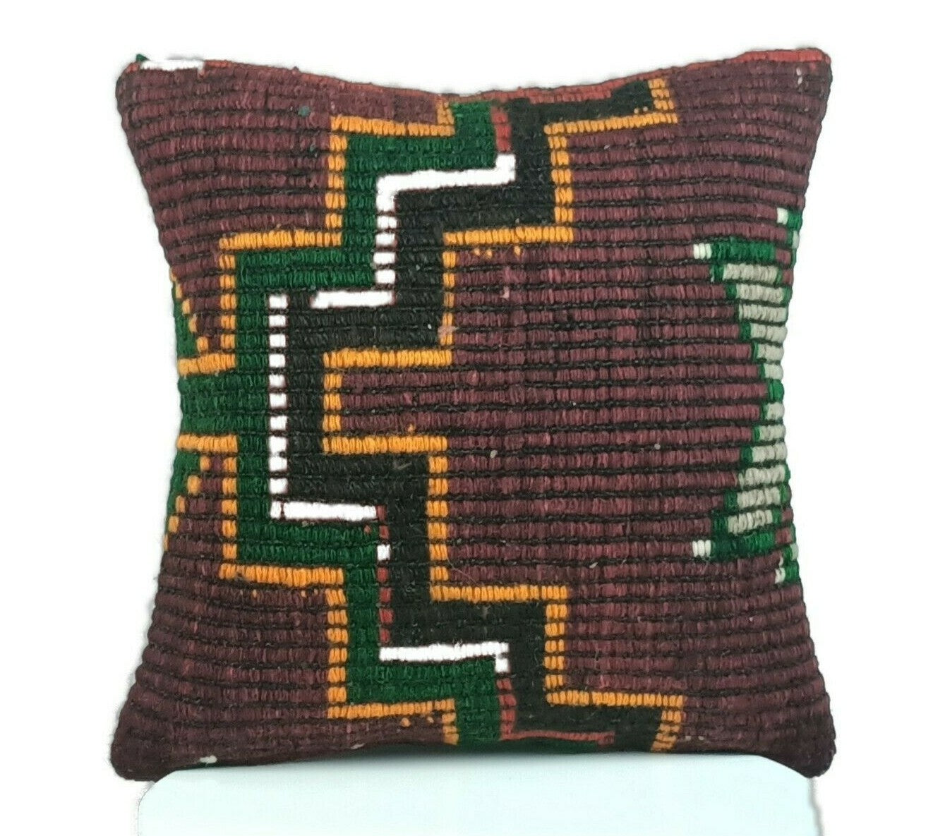 Kilim Pillow Cover 16"x16" Home Decorative Boho Rustic Rug Lumbar Cushion E200