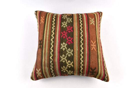 20x20 Kilim Pillow Cover Handmade Vintage Oushak Kilim Cushion Cover 4644