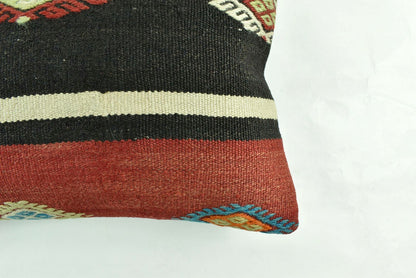 Kilim Pillow Cover 12x20 Turkish Handmade Vintage Couch Lumbar Cushion  A1809