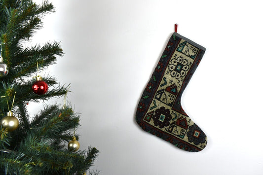 Kilim Christmas Stocking Vintage Rug Stocking Ethnic Decorative Xmas Socks S602