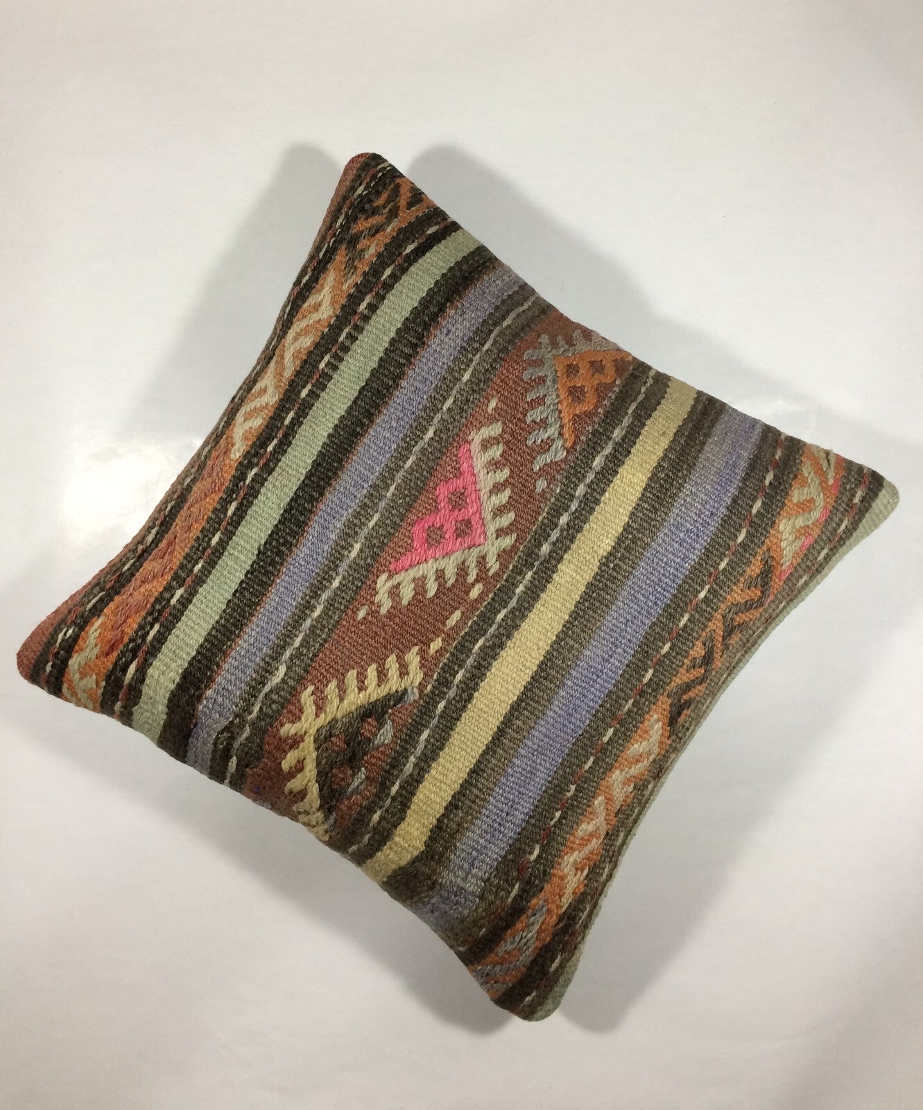 18"x18" Kilim Pillow Cover  Handmade Turkish Vintage Cushion Tribal Lumbar 662