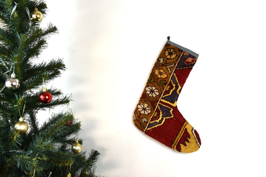 Kilim Christmas Stocking Vintage Rug Stocking Ethnic Decorative Xmas Socks S783