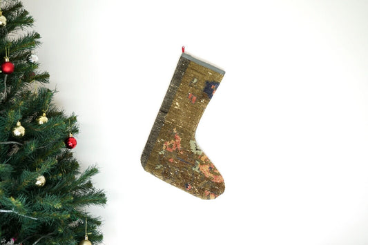 Kilim Christmas Stocking Vintage Rug Stocking Ethnic Decorative Xmas Socks S542