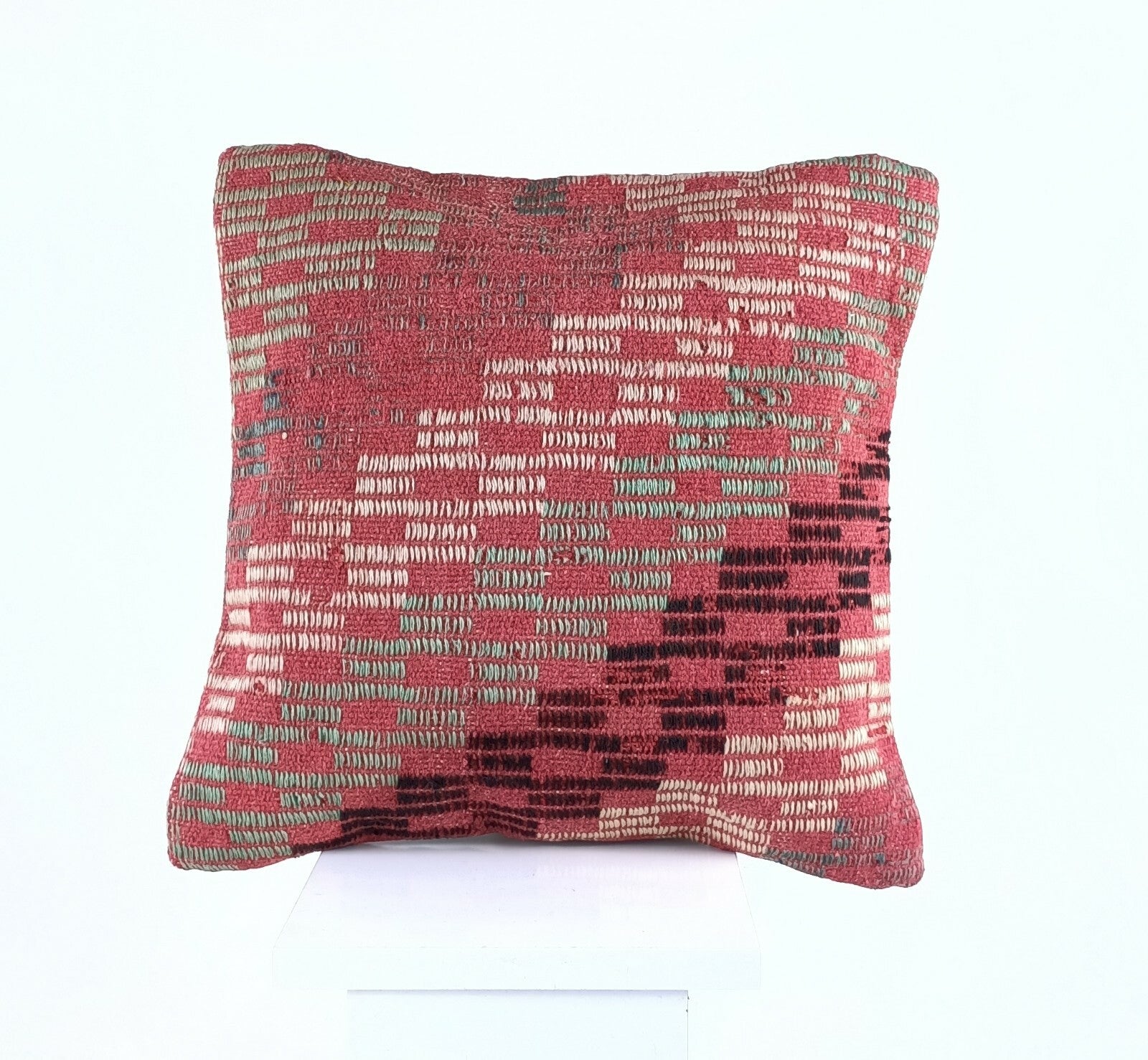 Turkish Handmade Kilim Pillow Cover 16x16 Home Decorative Wool Throw Lumbar A637