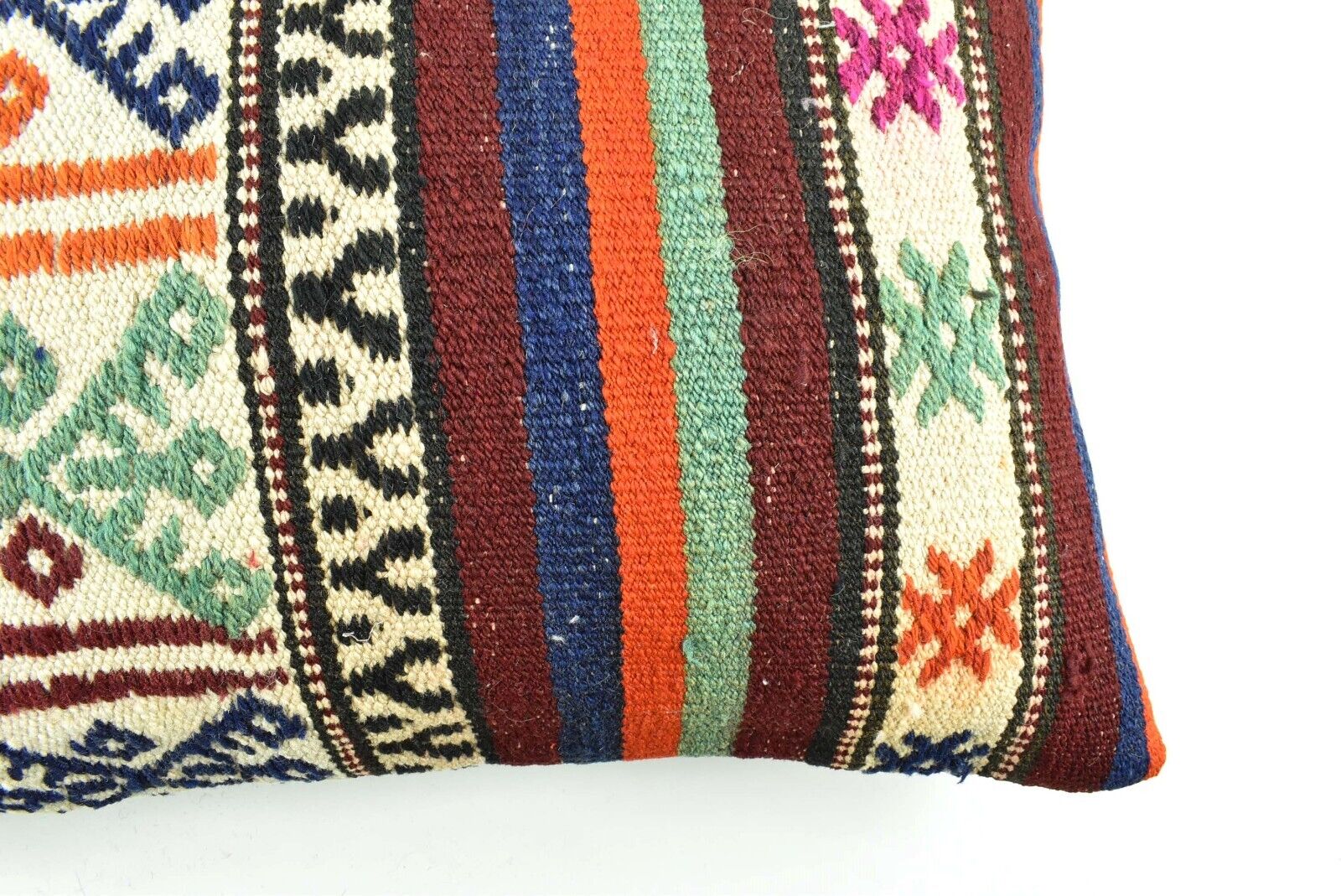 Kilim Pillow Cover 16x24 Tribal Vintage Turkish Carpet Lumbar Pillow Cover 3121