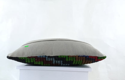 Kilim Pillow Cover 12x20 Turkish Handmade Sofa Couch Floor Lumbar Cushion E1052