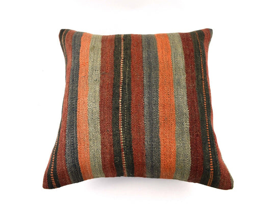 20x20 Kilim Pillow Cover Handmade Vintage Oushak Kilim Cushion Cover 4659