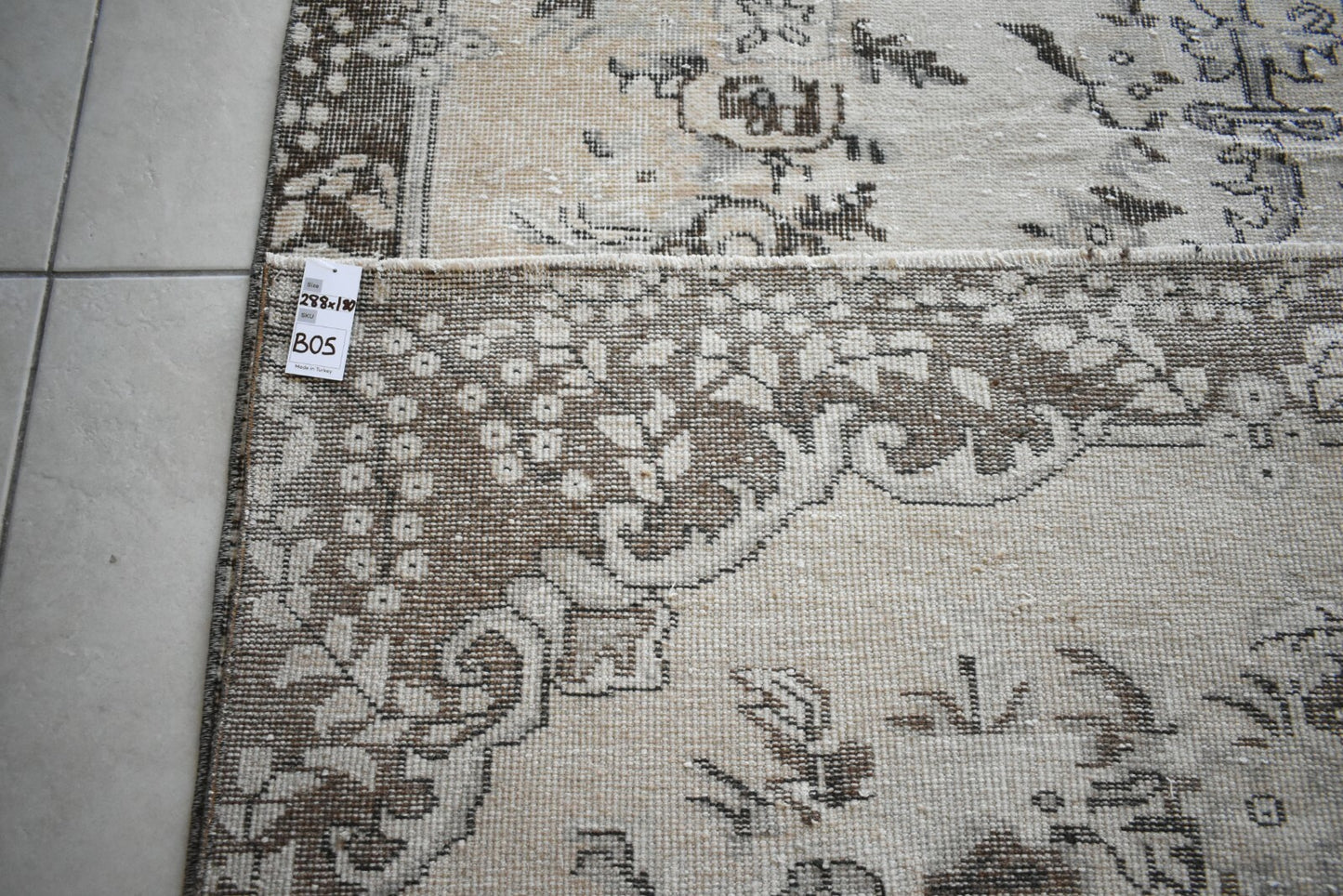 Turkish Rug 9.4x5.9 ft Vintage Rug Faded Oushak Rug Large Living Room Carpet B05