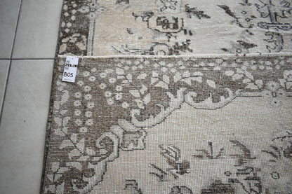 Turkish Rug 9.4x5.9 ft Vintage Rug Faded Oushak Rug Large Living Room Carpet B05