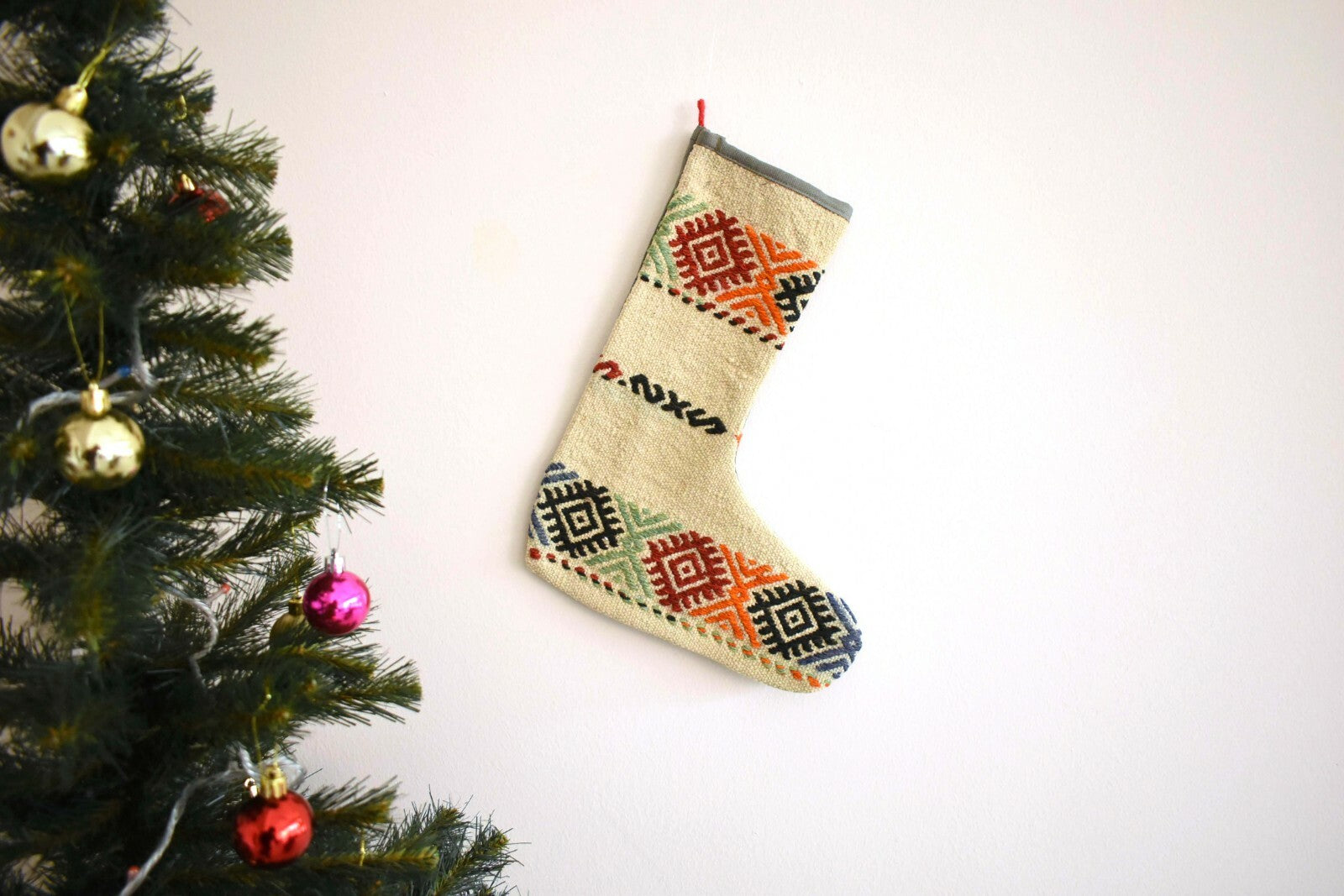  Kilim Christmas Stocking, Rug Christmas Socks, Christmas Decoration, S44