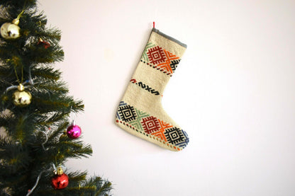  Kilim Christmas Stocking, Rug Christmas Socks, Christmas Decoration, S44
