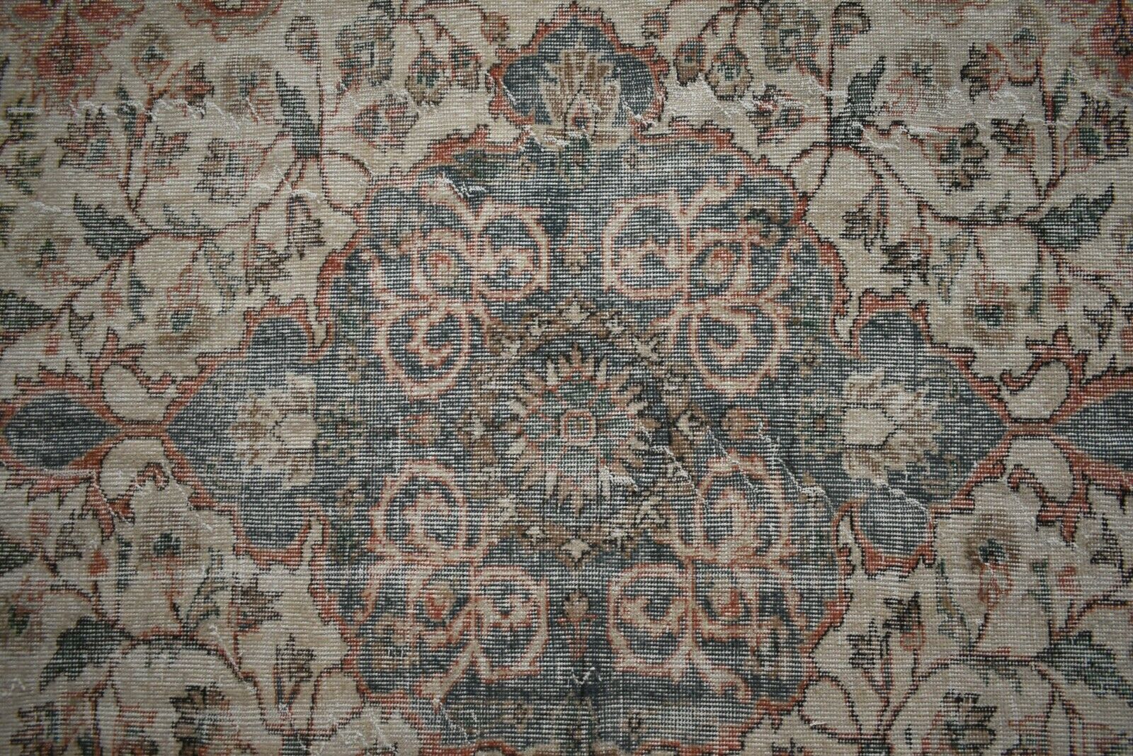 Large Oushak Rug 10x6 ft Vintage Rug Faded Turkish Rug Living Room Carpet B12