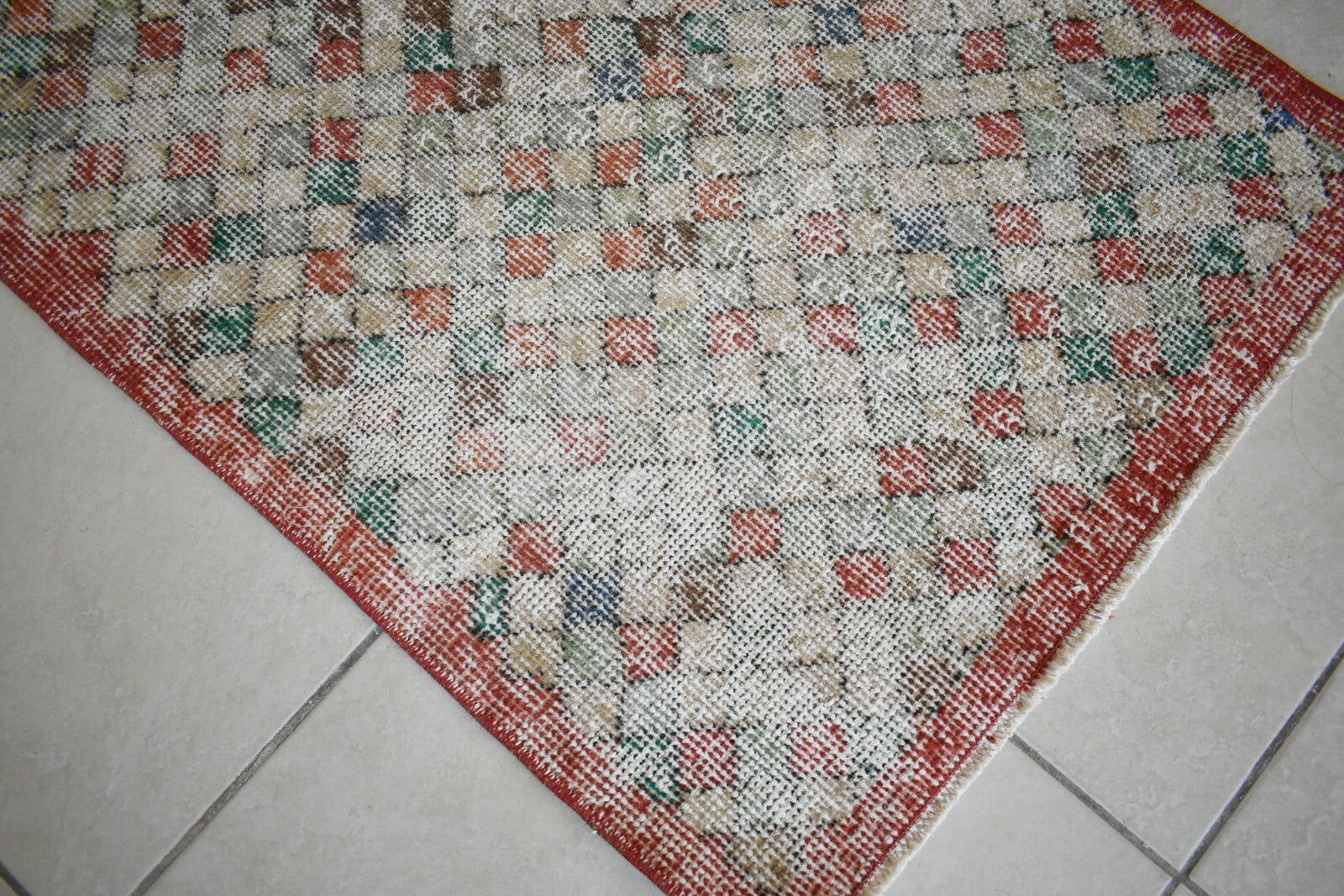 Small Turkish Runner 4.8x2 ft Vintage Runner Hallway Runner Handwoven Runner R13