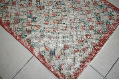 Small Turkish Runner 4.8x2 ft Vintage Runner Hallway Runner Handwoven Runner R13