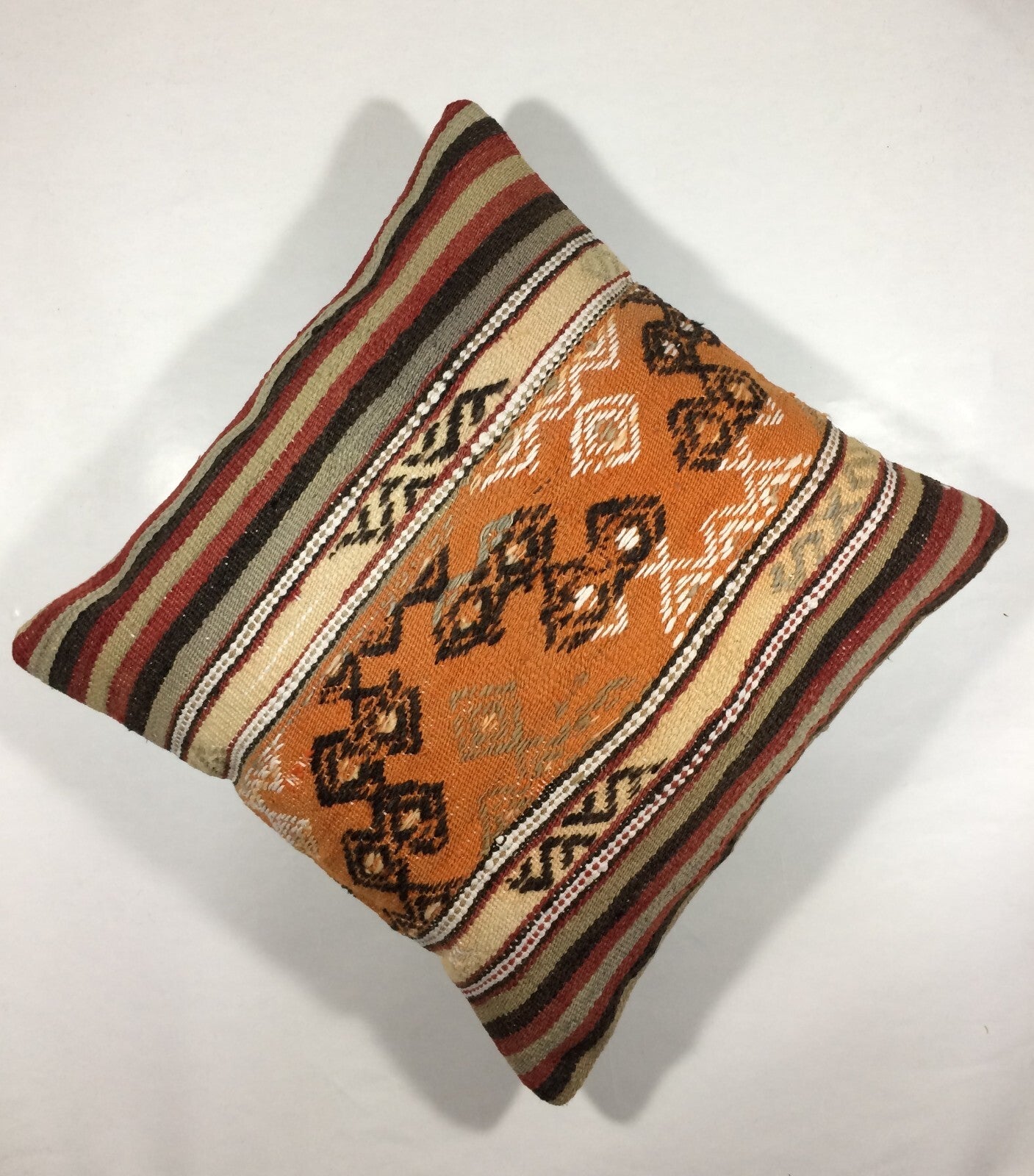 18"x18" Kilim Pillow Cover  Handmade Turkish Vintage Cushion Tribal Lumbar 731