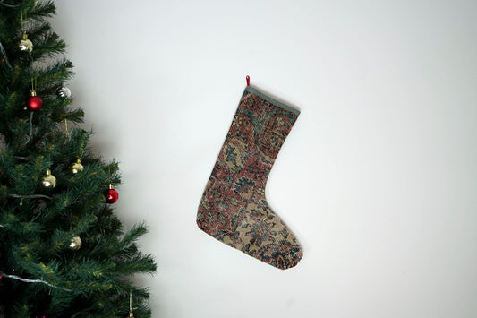 Kilim Christmas Stocking Vintage Rug Stocking Ethnic Decorative Xmas Socks S412