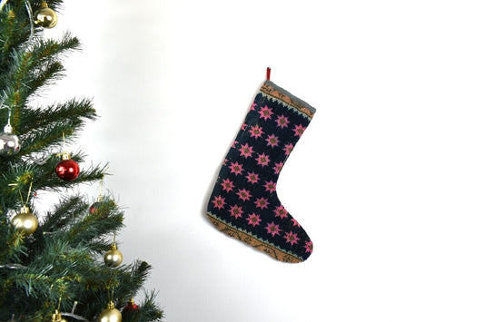 Kilim Christmas Stocking Vintage Rug Stocking Ethnic Decorative Xmas Socks S581