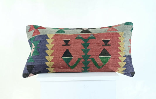 Home Decorative Handmade 12x24 Throw Kilim Pillow Cover Oriental Ottoman A955