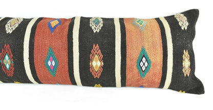 Extra Large Kilim Pillow Cover 16x48 Handmade Ethnic Boho Oriental Lumbar 3235