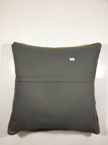 18"x18" Kilim Pillow Cover  Handmade Turkish Vintage Cushion Tribal Lumbar 736