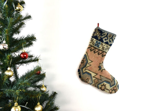 Kilim Christmas Stocking Vintage Rug Stocking Ethnic Decorative Xmas Socks S757