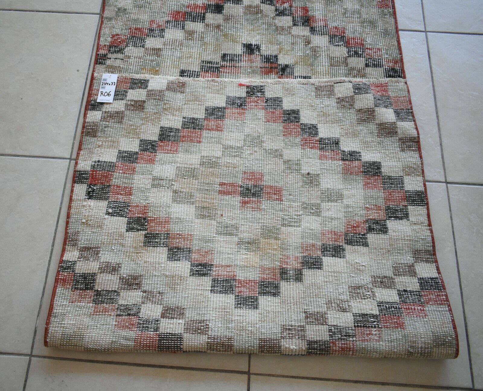 Vintage Runner 7.6x2.5 ft Oushak Runner Anatolian Rug Faded Turkish Runner R06