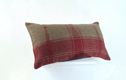 Kilim Pillow Cover 12x24 Traditional Oushak Rug Wool Throw Lumbar Cushion A939