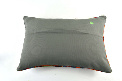 Kilim Pillow Cover 16x24 Tribal Vintage Turkish Carpet Lumbar Pillow Cover 3440