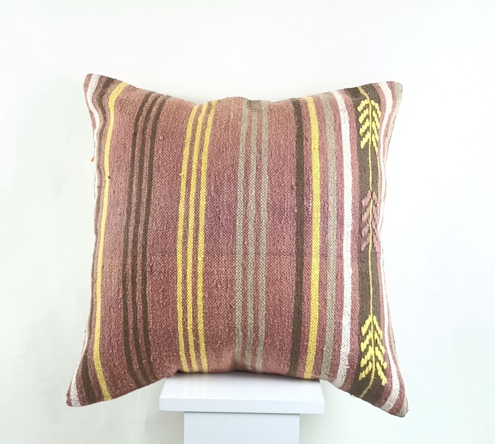 20x20 Kilim Pillow Cover Handmade Vintage Oushak Kilim Cushion Cover 2562