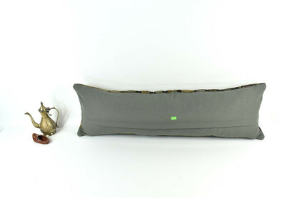 Long Kilim Lumbar Pillow Cover 12x36 Handmade Anatolian Ethnic Rug Cushion A2029