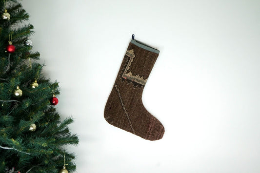 Kilim Christmas Stocking Vintage Rug Stocking Ethnic Decorative Xmas Socks S546