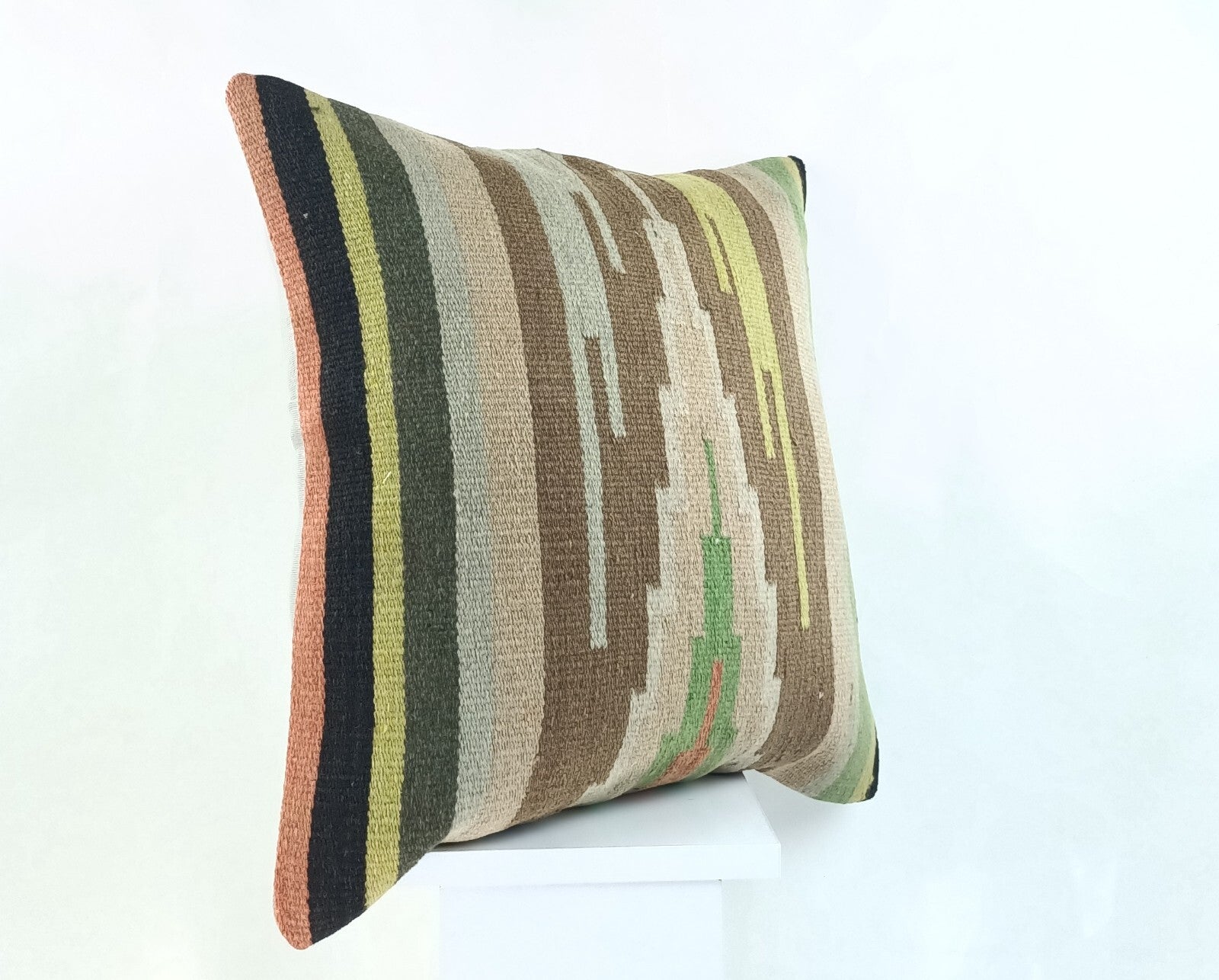 18"x18" Kilim Pillow Cover  Handmade Turkish Vintage Cushion Tribal Lumbar 2155