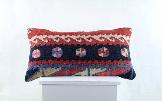 Home Decorative Handmade 12x24 Tribal Vintage Turkish Kilim Pillow Cover 2699