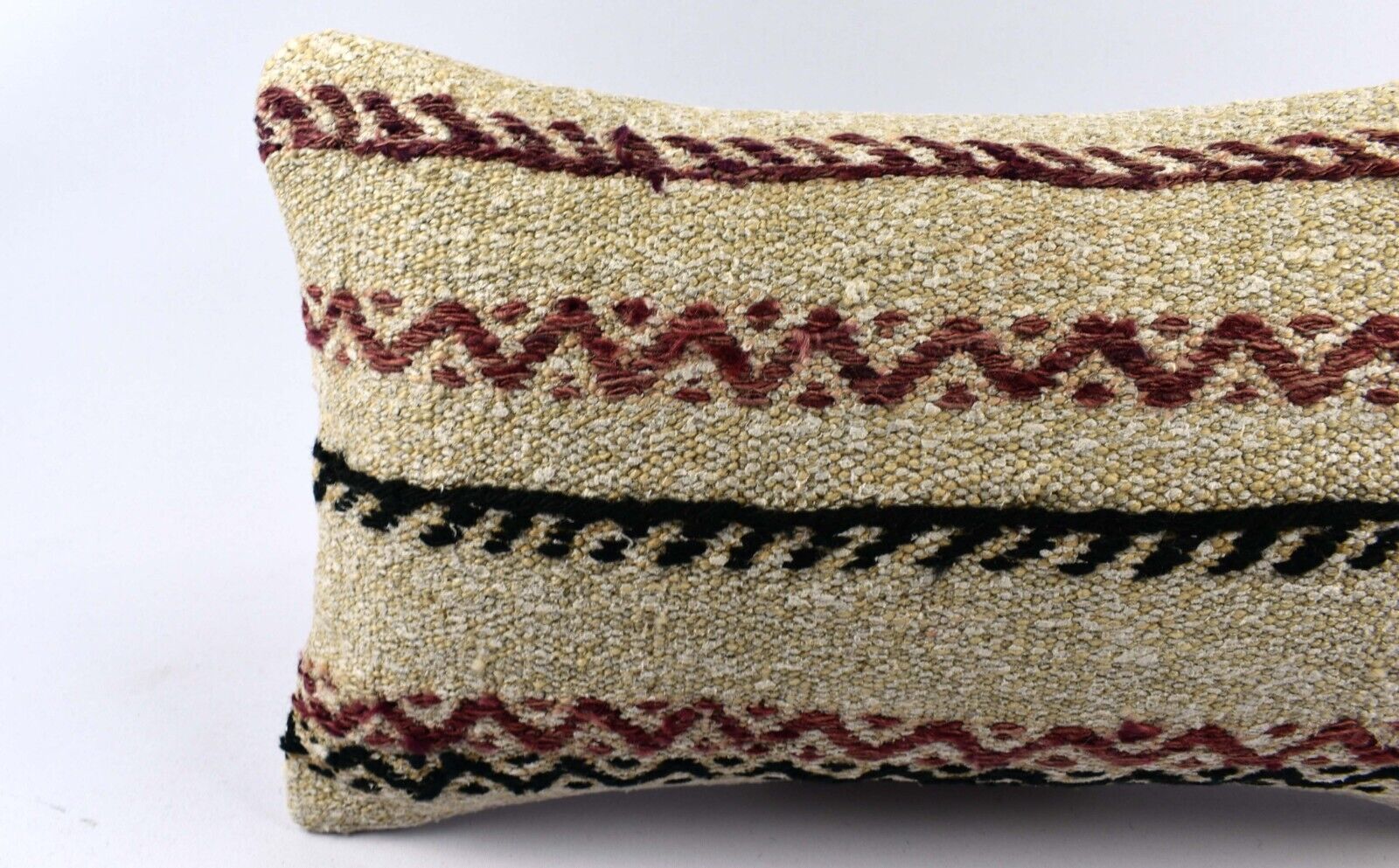 Kilim Pillow Cover 12x20 Handmade Turkish Rug Boho Ethnic Lumbar Cushion 4864